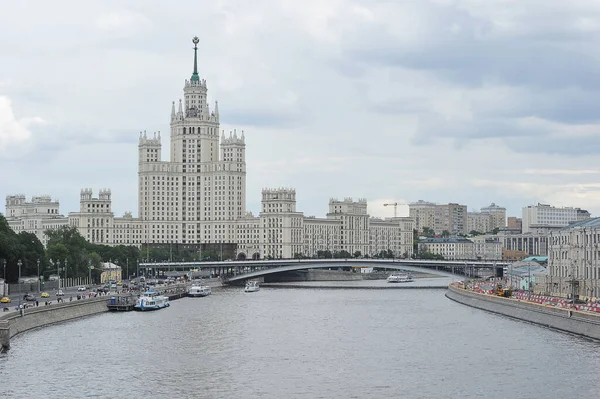 Moscow Russia June 2021 View Moscow River High Rise Kotelnicheskaya — Stock Photo, Image