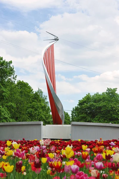 Moscow Russia May 2021 Monument First Satellite Lilac Boulevard Moscow — Foto Stock