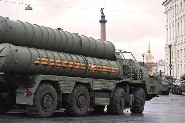 Petersburg Russia May 2021 Military Equipment Petersburg Waiting Victory Day — Stock Photo, Image