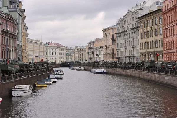 Petersburg Russia May 2021 Military Equipment Moika River Embankment Petersburg — Stockfoto