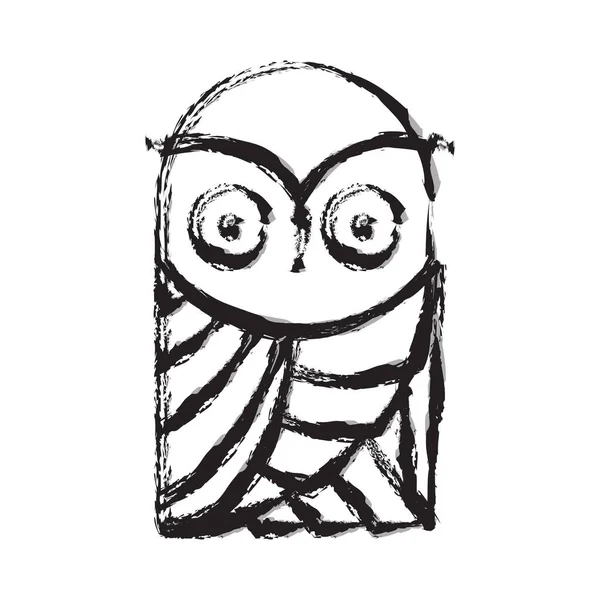 Simple Creative Owl Logo Design Vector Hand Drawn Line — Stock vektor
