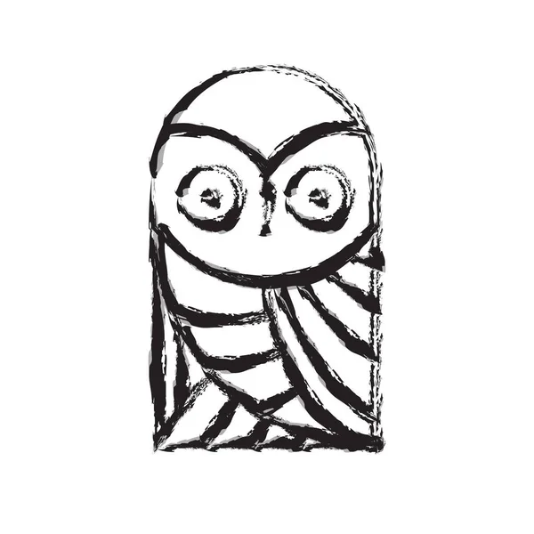Simple Creative Owl Logo Design Vector Hand Drawn Line — Stok Vektör