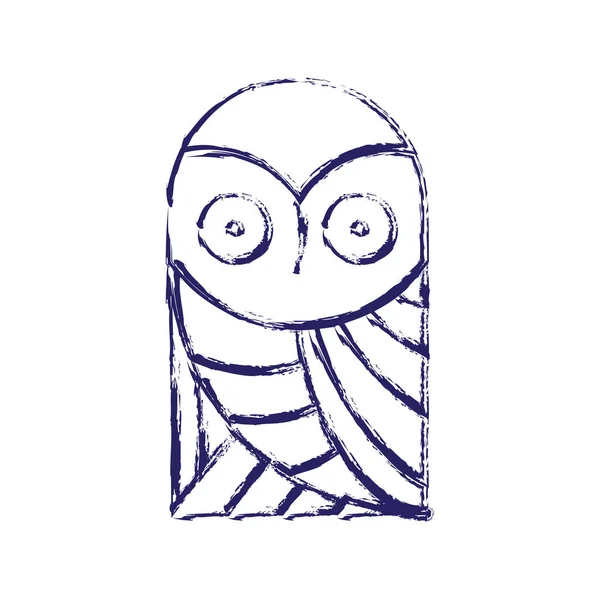 Simple Creative Owl Logo Design Vector Hand Drawn Line — Stok Vektör