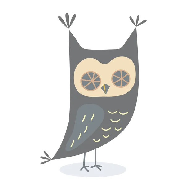 Cute Owl Cartoon Style Owl Character Vector Illustration Print Design — Stock vektor