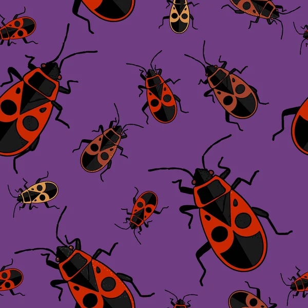 Abstract Background Insects Red Soldier Bugs — Stock vektor