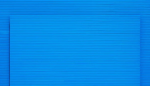 Blank Blue Wooden Smart Board Exterior Building Wall Different Level — Zdjęcie stockowe