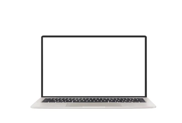 Laptop Computer Blank Screen Isolated White Background Clipping Path — Stockfoto