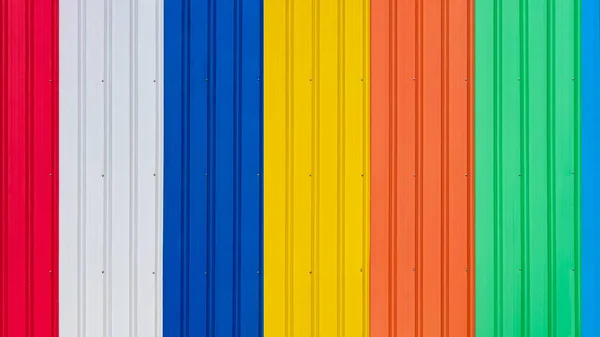 Background Multicolored Corrugated Metal Sheets Polymer Coating Roofing — Stock Photo, Image