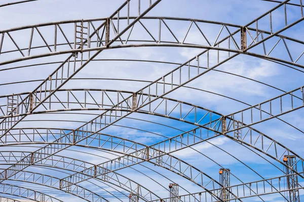 Curve Lines Pattern Metal Roof Beam Structure Large Dome Event — 스톡 사진