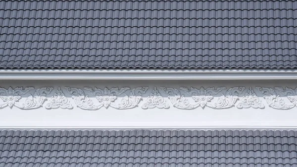 Hellingshoek Uitzicht Curve Grijs Beton Tegels Dak Met Witte Traditionele — Stockfoto