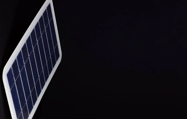 Fotovoltaikus Napelem Panel Fekete Háttér Másolás Tér — Stock Fotó