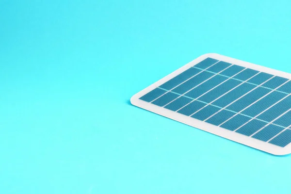 Fotovoltaikus Napelem Panel Kék Háttér Másolás Tér — Stock Fotó