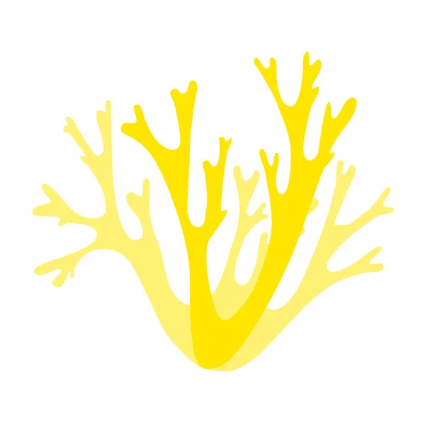 Mustard Colored Seaweed Delicate Backdrop — Stock Vector