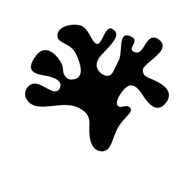 Beyaz izole bir zemin üzerinde yosun, yosun, liken ya da mercan logosu