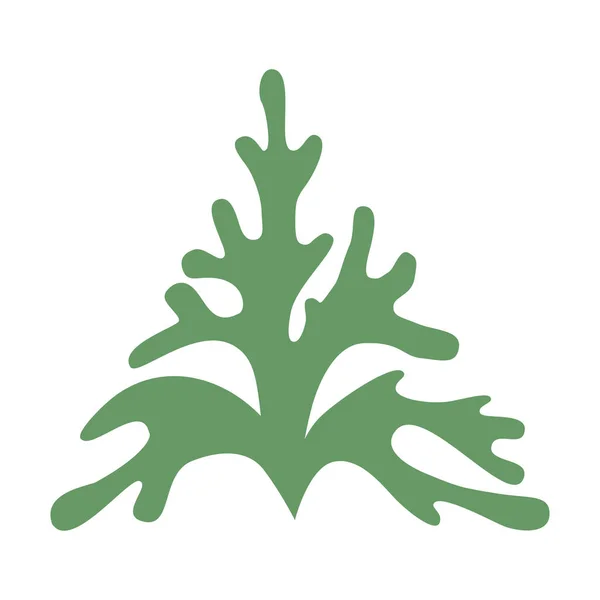 Triangular Logo Green Seaweed Isolated — Stock Vector