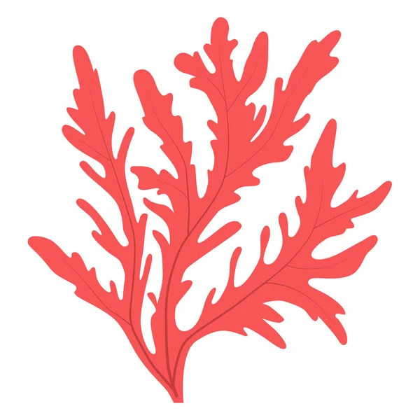 Pink Dan Merah Ganggang Mosrky Untuk Akuarium Tema Laut Logo - Stok Vektor