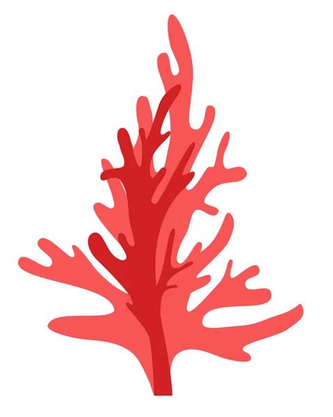 Red Algae Dalam Dua Warna Terisolasi Untuk Desain Berguna Tanaman - Stok Vektor
