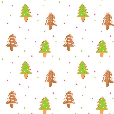 Zencefilli Noel Ağaçları Şekerli Noel desenleri