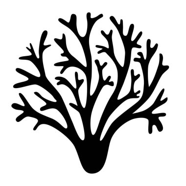 Akvaryum tasarımı için mercan silueti çizimi