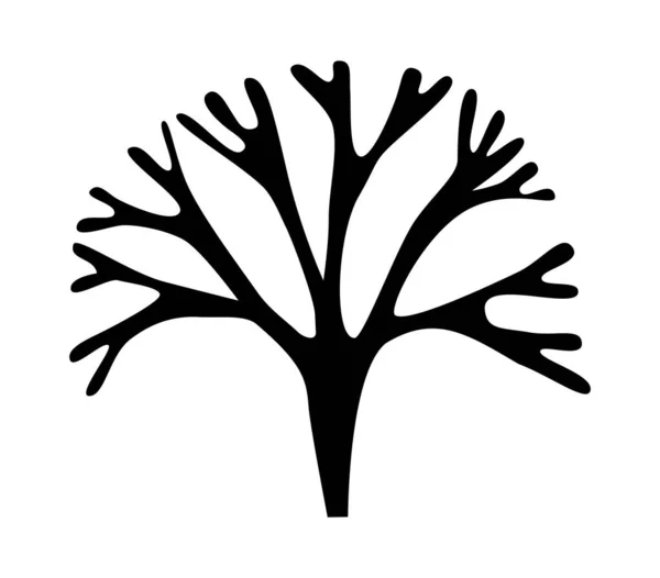 ロゴのための海藻枝シルエットアウトライン — ストックベクタ
