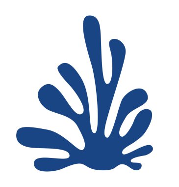 Yosun ya da mercan deniz doğasının soyut silueti.