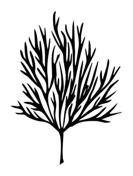 Elegant Silhouette Tree Plant Icon — Stock Vector