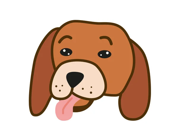 Funny Dog Face Tongue Sticking Out — Stock Vector
