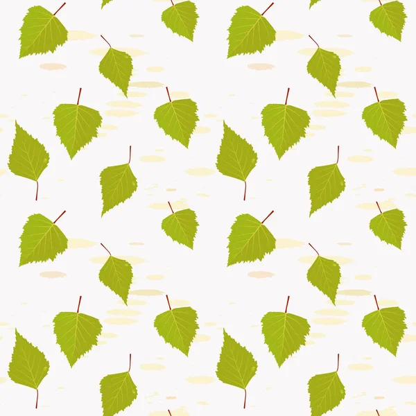 Feuilles Bouleau Motif Naturel Sans Couture — Image vectorielle