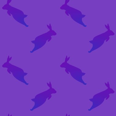 Mor tavşanlar, tavşan siluetinin kusursuz desenleri.