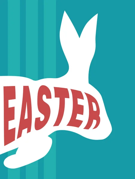 Easter Jumping Rabbit Minimalistic Greeting Card — Stock Vector