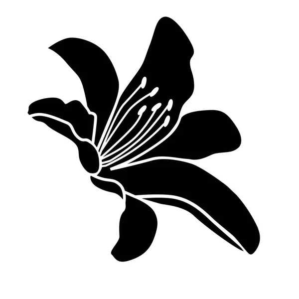 Motif Fleur Lys Logo Noir — Image vectorielle