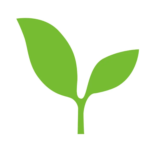 一种绿色的幼芽 有两片叶子 是春天的象征 生态的概念 — 图库矢量图片