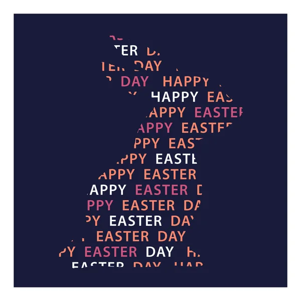 Easter Card Hare Consisting Inscriptions — Stock Vector