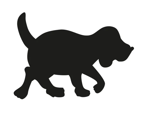 Силуэт Собаки Гуляет Жирная Собака — стоковый вектор