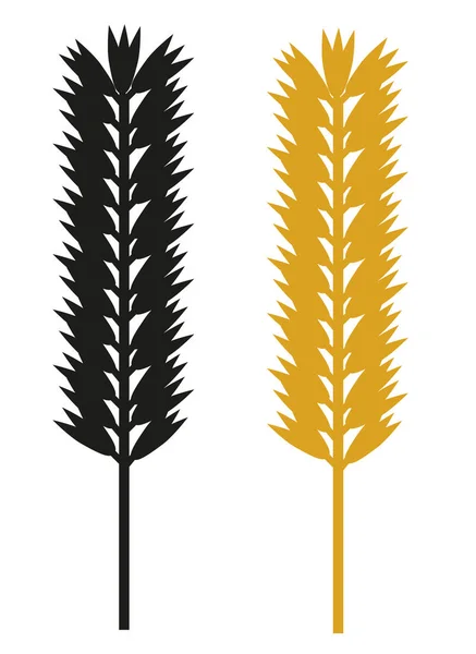 Silhouette Noire Herbe Vernale Parfum Sucré Une Plante Grains Épillets — Image vectorielle