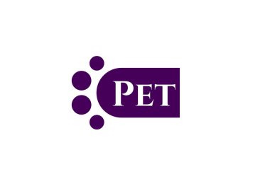 Logo tasarımı pati hayvan silueti şablonu herhangi bir pet shop şirketi için vektör illüstrasyonunu izole et.