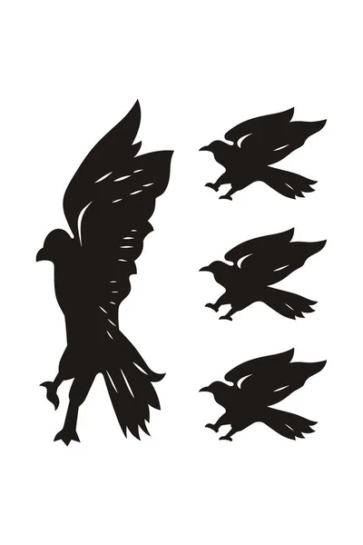 Crow Logo Design Illustration Any Business Club Shirt — Vetor de Stock