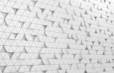 Beyaz üçgen soyut arka plan. Modern grunge üçgeni yüzeyi. 3d oluşturma ızgara yapısı.