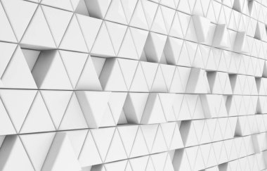 Beyaz üçgen soyut arka plan. Modern grunge üçgeni yüzeyi. 3d oluşturma ızgara yapısı.