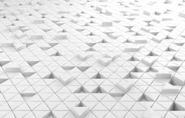 Beyaz üçgen soyut arka plan. Modern grunge üçgeni yüzeyi. 3d oluşturma ızgara yapısı.