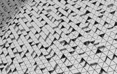 Beyaz üçgen soyut arka plan. Modern grunge üçgeni yüzeyi. 3d oluşturma ızgara yapısı.