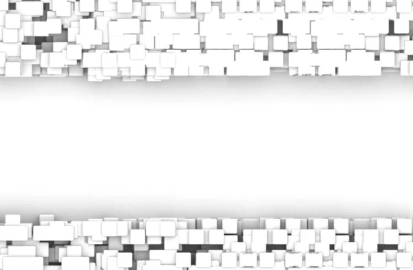 Beyaz Küpleri Render Soyut Geometrik Şekil Fütüristik Moda Parlak Arka — Stok fotoğraf