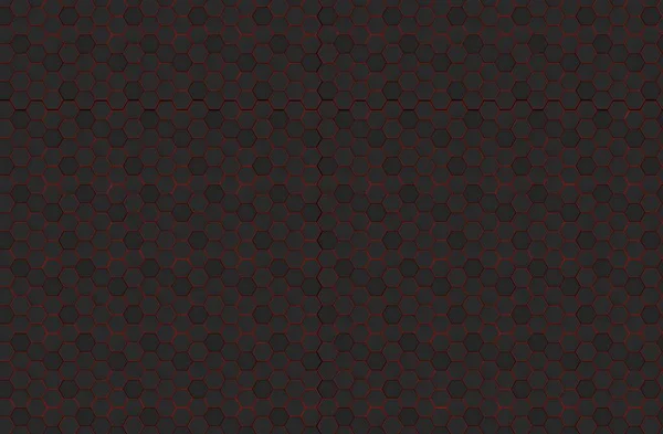 Abstraktní Černé Šestiúhelníkové Pozadí Červenou Čárou Barevný Tech Futuristický Geometrický — Stock fotografie