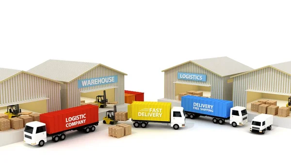Leveransservice Logistiskt Företag Expressleverans Lager Illustration — Stockfoto