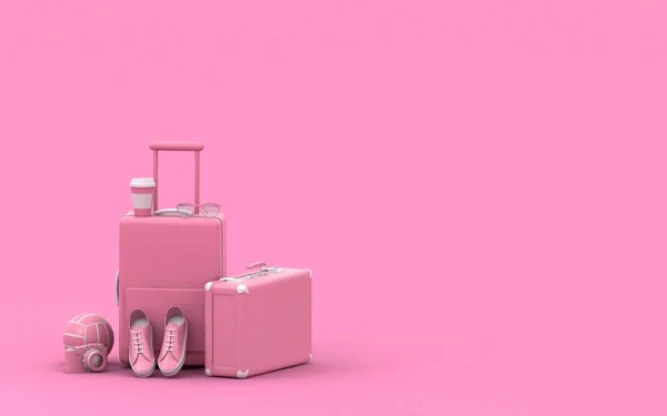 Traveling Rendering Background Trip Concept Tourist Luggage Traveler Bag Modern — Stock Photo, Image