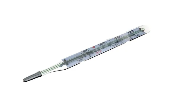 用白色隔热的三维温度计 药物药物 药学主题 — 图库照片