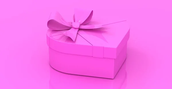 Set Von Bunten Geschenkboxen Mit Schleifen Und Bändern Gerendert Valentinsherz — Stockfoto