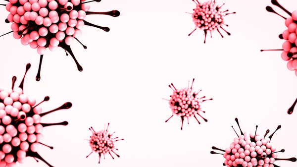 Coronavirus Mikroszkopikus Nézet Influenza Vírus Illusztráció Coronavirus Influenza Kezelés Fejlesztése — Stock Fotó