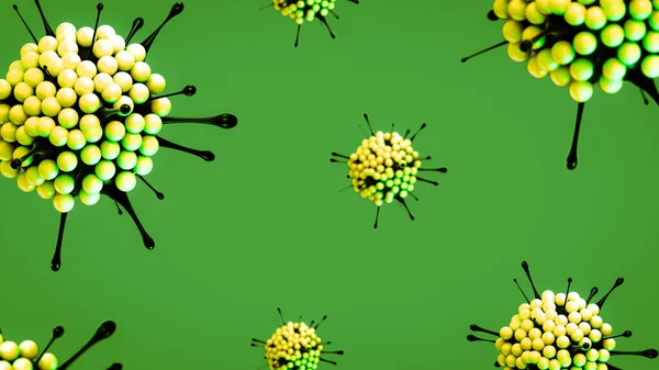Vista Microscopica Del Coronavirus Virus Influenzale Illustrazione Coronavirus Sviluppo Del — Foto Stock