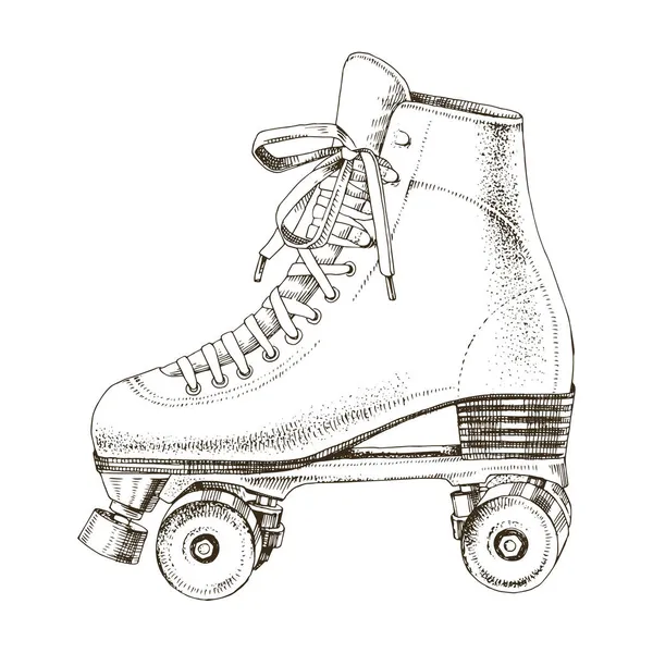 Vintage, patins quad rolo retro. — Vetor de Stock